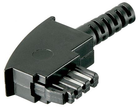 Image of TAE-F plug with cable protector - Goobay