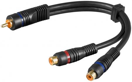Image of Audio video cable 0,2 m 1 x RCA plug > 2 x RCA jack - Goobay