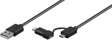 Image of Combo-cable (Micro-USB > Apple connector 8Pin) for iPhone 5, iPod Touc