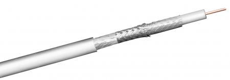Image of Coaxial cable (CCS) 110dB 3x shielded Class A 100m 100m on a wooden -