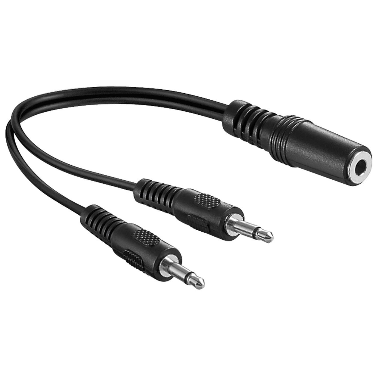 Image of Audio video cable 0,2 m 2x3.5 mm mono plug>3.5 mm stereo jack - Goobay