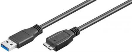 Image of USB 3.0 SuperSpeed cable A plug > Micro B plug - Quality4All