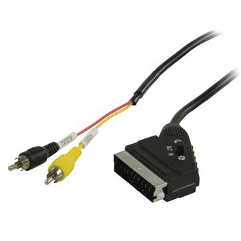 Image of SCART Kabel SCART Male - 2x RCA Male 2.00 M Zwart