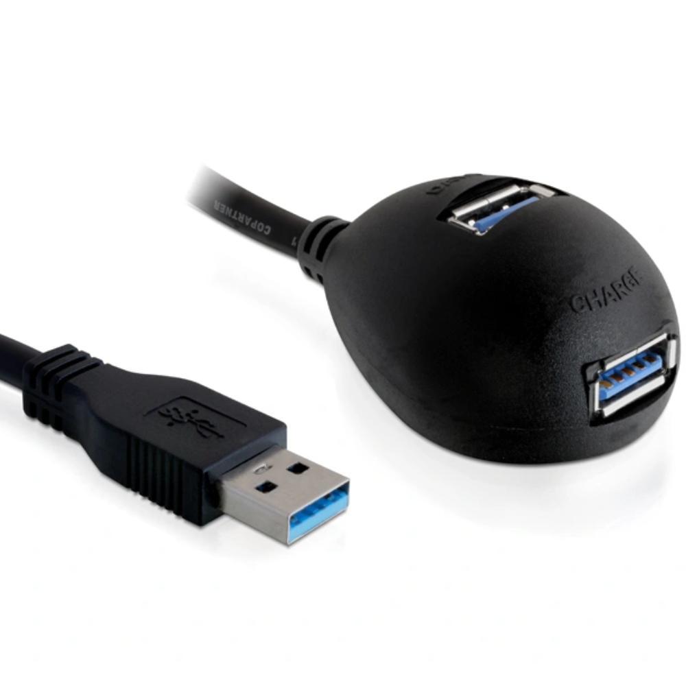 Image of USB 3.0 Hi-Speed extension cable with desktop foot inchesAinches plug