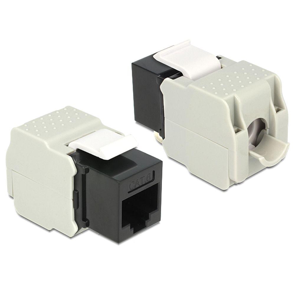 Keystone-Modul RJ45 Buchse DeLOCK > LSA Cat. 6 UTP schwarz - Delock