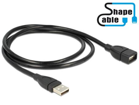 Delock Kabel USB 2.0 A mannelijk > A vrouwelijk ShapeCable 1 m - Delock