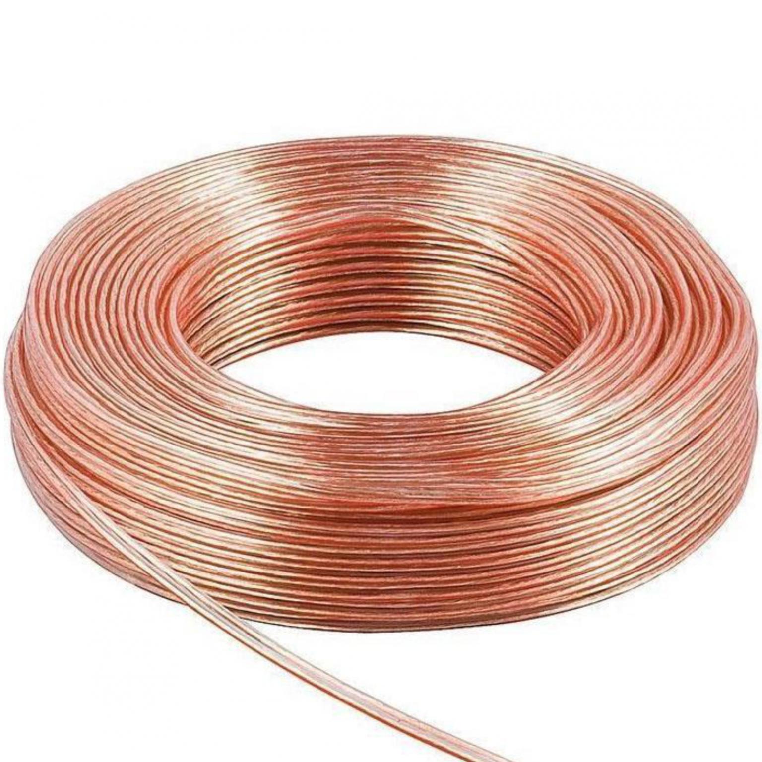 Image of Loudspeaker cable transaprent CCA 10 m roll, cable diameter 2 x 1,5 mm