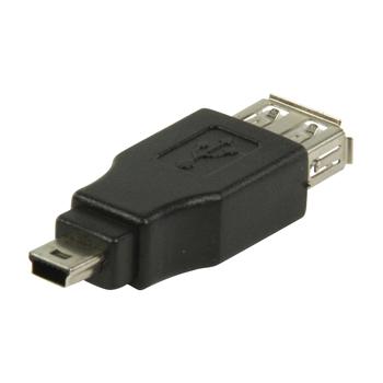 Image of USB 2.0 adapter USB Mini 5-pins mannelijk - USB A vrouwelijk zwart - V