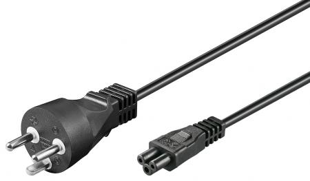 Image of Power cable 2m Denmark plug type K > IEC C5 jack - Quality4All
