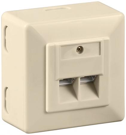 Image of CAT 6 universal wall plate 2xRJ45 Terminals : LSA shielded - Quality4A
