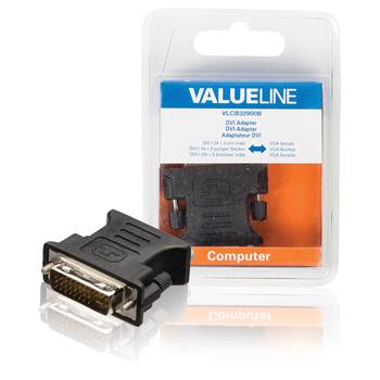 Image of DVI-adapter DVI-I 24 + 5-pins mannelijk - VGA vrouwelijk zwart - Value