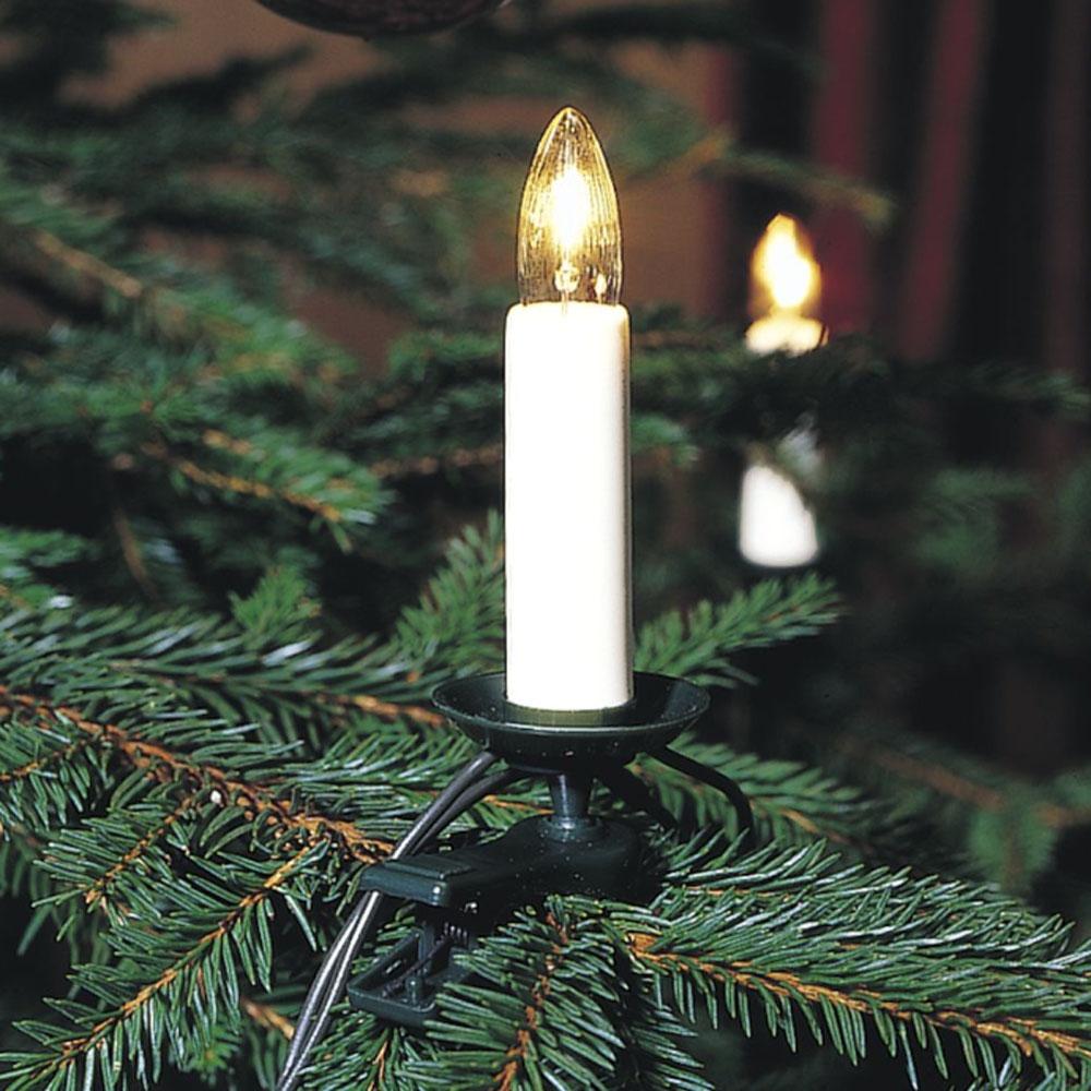 Kerstboomverlichting - Kaars - Soort: Kaarslamp Lamptype: Gloeilamp lampjes) Warm wit Toepassing: Binnen Voeding: Netstroom Verlichte 16.8 meter