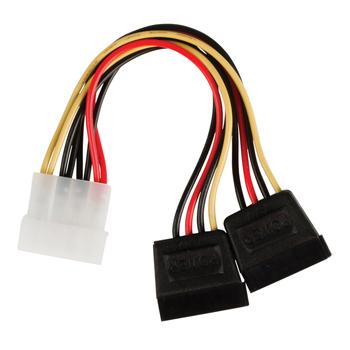 Image of Interne stroom splitterkabel Molex mannelijk - 2x SATA 15-pin vrouweli