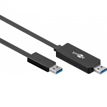 Image of Goobay USB 3.0 Aansluitkabel [1x USB 3.0 stekker A - 1x USB 3.0 stekker A] 2 m Zwart