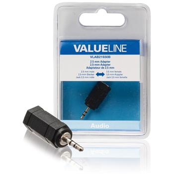 Image of Audio-adapter 2,5 mm male - 3,5 mm female zwart - Valueline