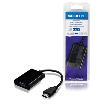 Image of HDMI-adapterkabels HDMI-connector - VGA vrouwelijk + 3,5 mm zwart 0,20