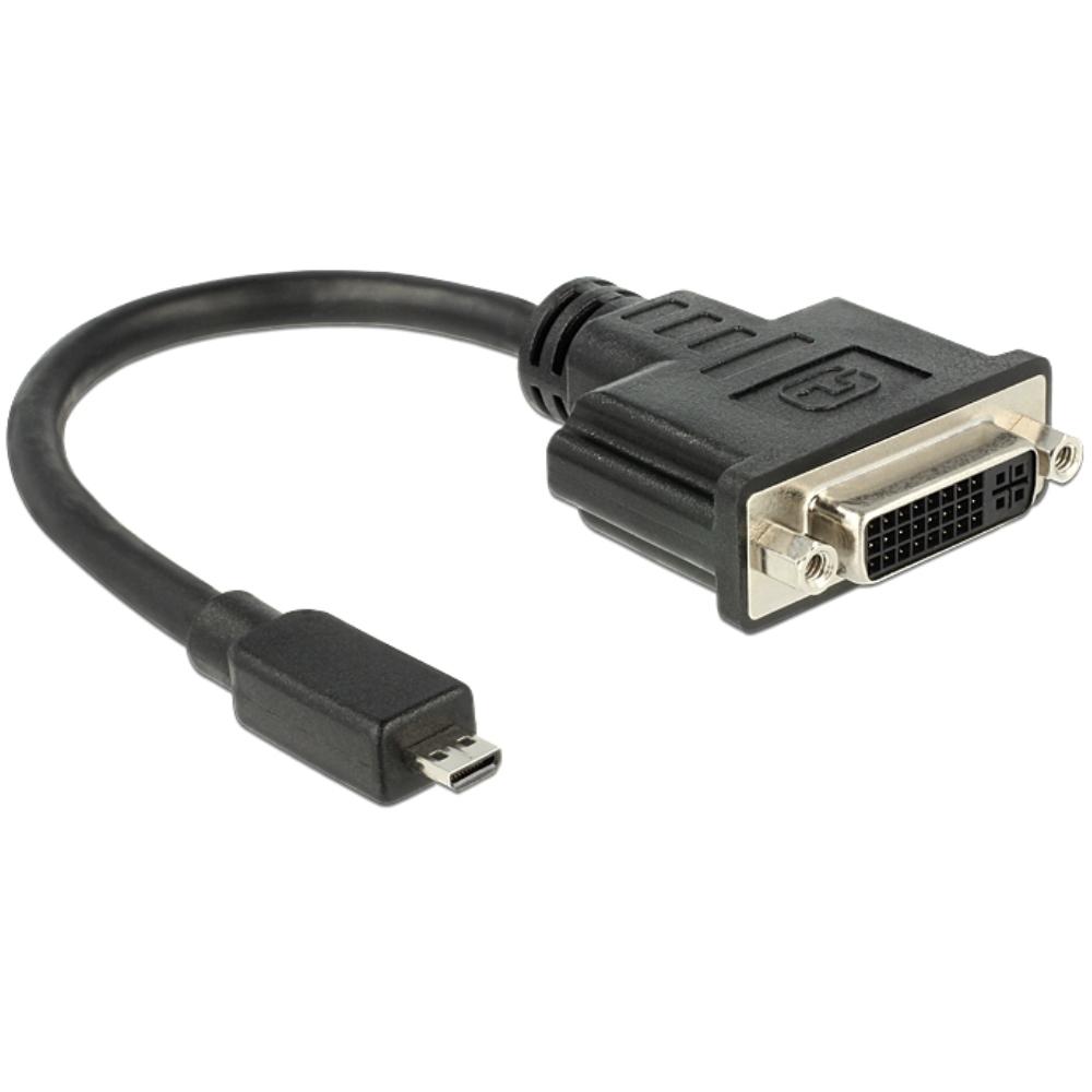 Image of DeLOCK 65563 0.2m DVI-D Micro-HDMI Zwart video kabel adapter