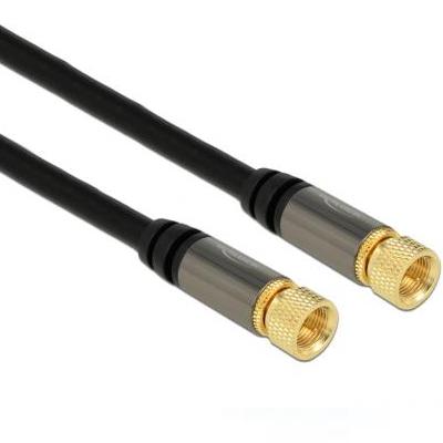 F-connector kabel - 2 meter - Zwart - Delock