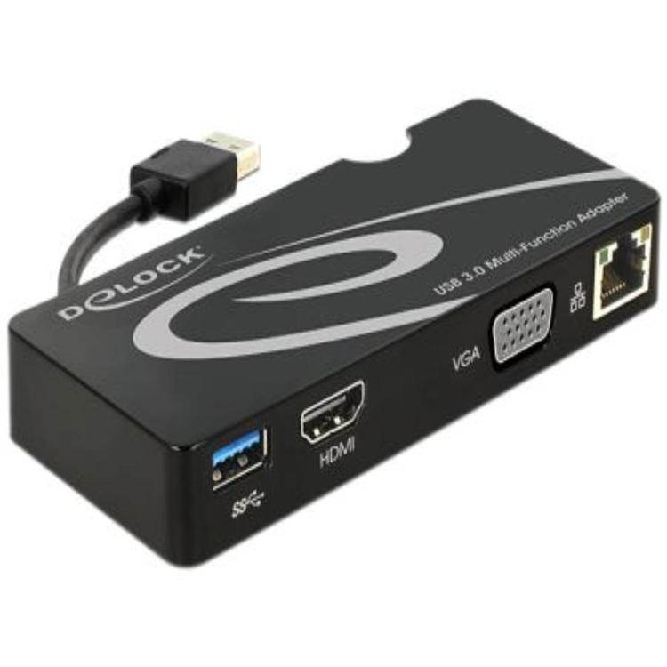 USB 3.0 naar HDMI/VGA/RJ45/USB3.0 Adapter - Delock