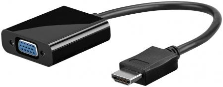 Image of HDMI / VGA Adapter [1x HDMI-stekker - 1x VGA bus, Jackplug female 3.5 mm] Zwart Goobay