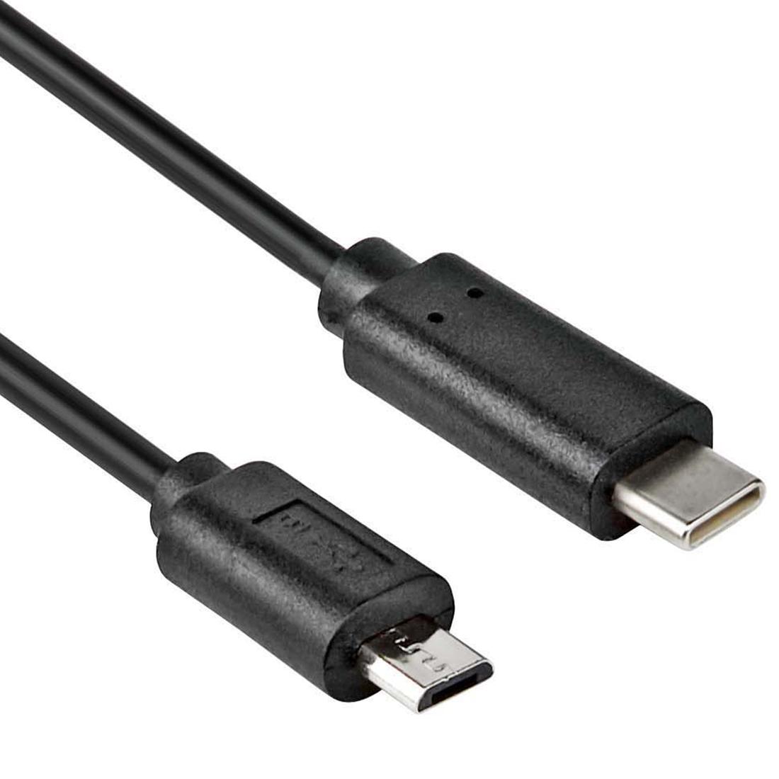 Image of Goobay USB 2.0 Aansluitkabel [1x USB-C stekker - 1x USB 2.0 stekker micro-B] 0.20 m Zwart Vergulde steekcontacten, UL gecertificeerd