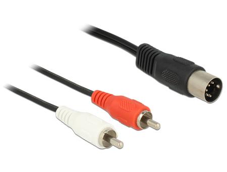 Image of DeLOCK - Cable 5-pinDIN/2xRCA 1,5m Male/Male (84734)