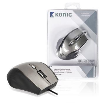 Image of Desktop-muis met 5 knoppen - König