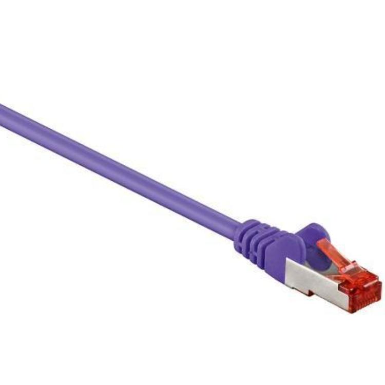 Image of Goobay RJ45 Netwerk Aansluitkabel CAT 6 S/FTP 0.15 m Violet Vergulde steekcontacten