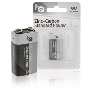 Image of Zink-koolstof 9V-batterij blister 1 stuk - HQ