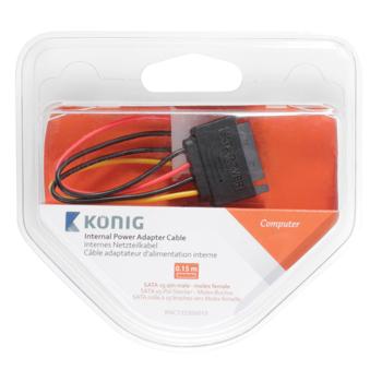 Image of Interne stroom adapterkabel SATA 15-pins male - molex female 0,15 m mu