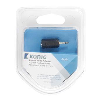 Image of 2,5 mm audio adapter 2,5 mm male - 3,5 mm female 1 stuk grijs - König