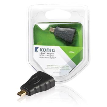 Image of HDMI adapter HDMI micro-connector - HDMI ingang 1 stuk grijs - König