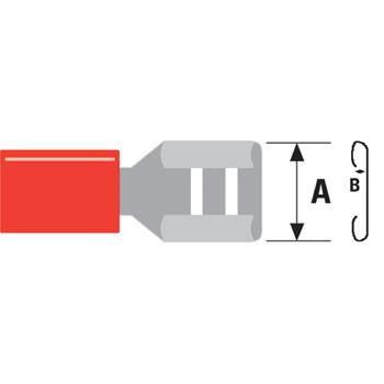 Image of Connector Fast On 6.3 Mm Male PVC Rood