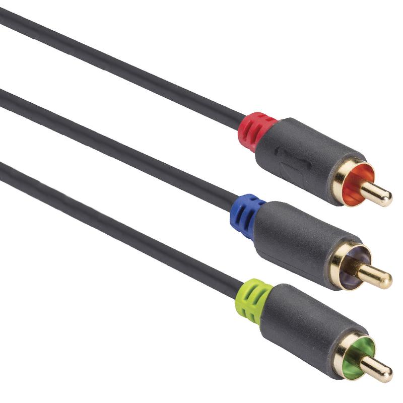 Image of Component video kabel 3x RCA male - 3x RCA male 2,00 m grijs - König