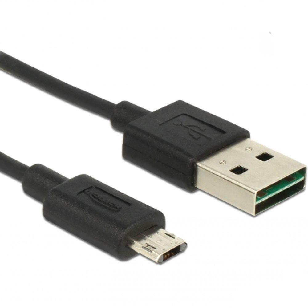 Image of DeLOCK 83845 0.5m USB A Micro-USB B Zwart USB-kabel