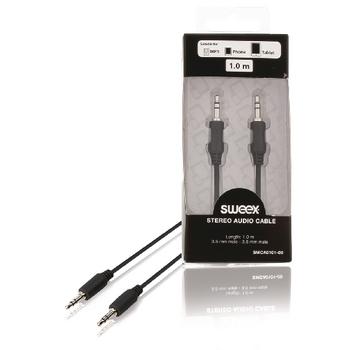 Image of Stereo audio kabel 3.5 mm male - male 1.00 m zwart - Sweex