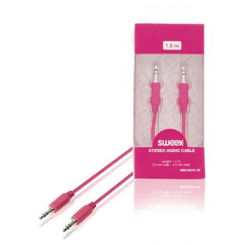 Image of Stereo audio kabel 3.5 mm male - male 1.00 m roze - Sweex