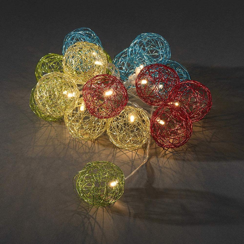 Lichtslinger - led kerstverlichting - 16 lampjes - 2.25 meter - warm wit - 3x AA