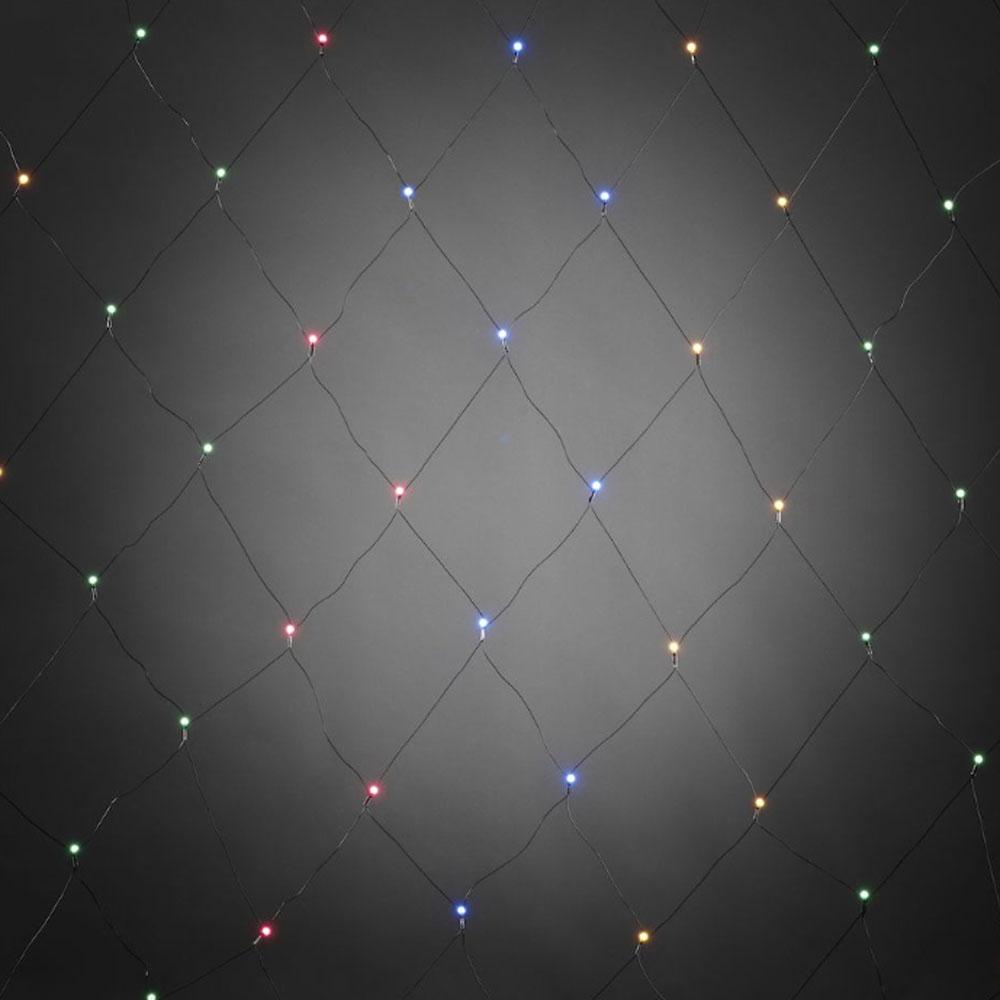 Lichtgordijn - led kerstverlichting buiten en binnen - 2 x 2 meter - 80 lampjes - multicolor