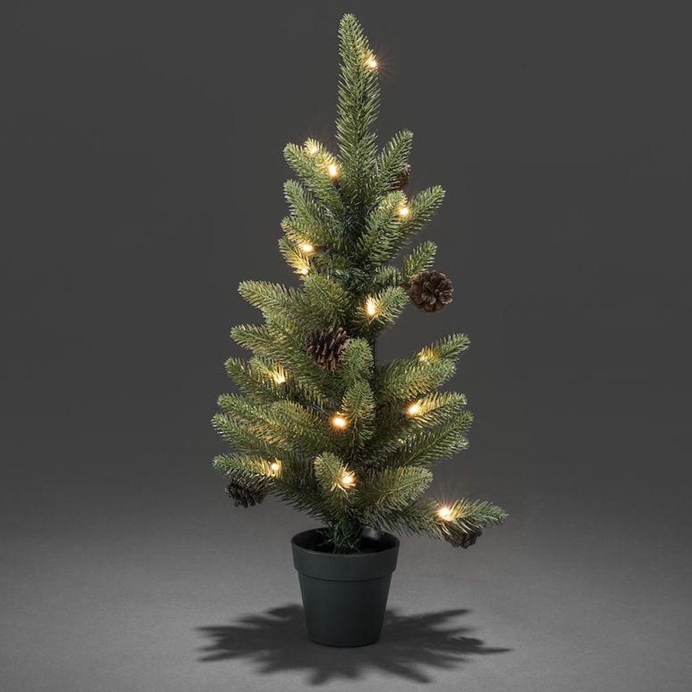 Kerstboom - led kerstverlichting buiten en binnen - 20 lampjes - 60 x 27 cm - warm wit - 4x AA
