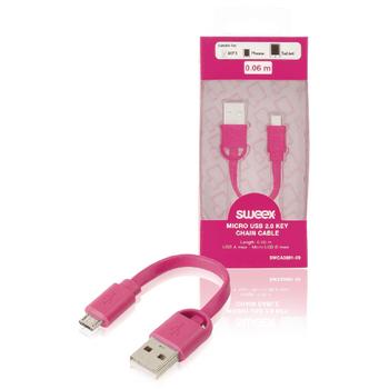 Image of Micro USB 2.0 key chain cable USB A male - Micro USB B male 0.10 m pin