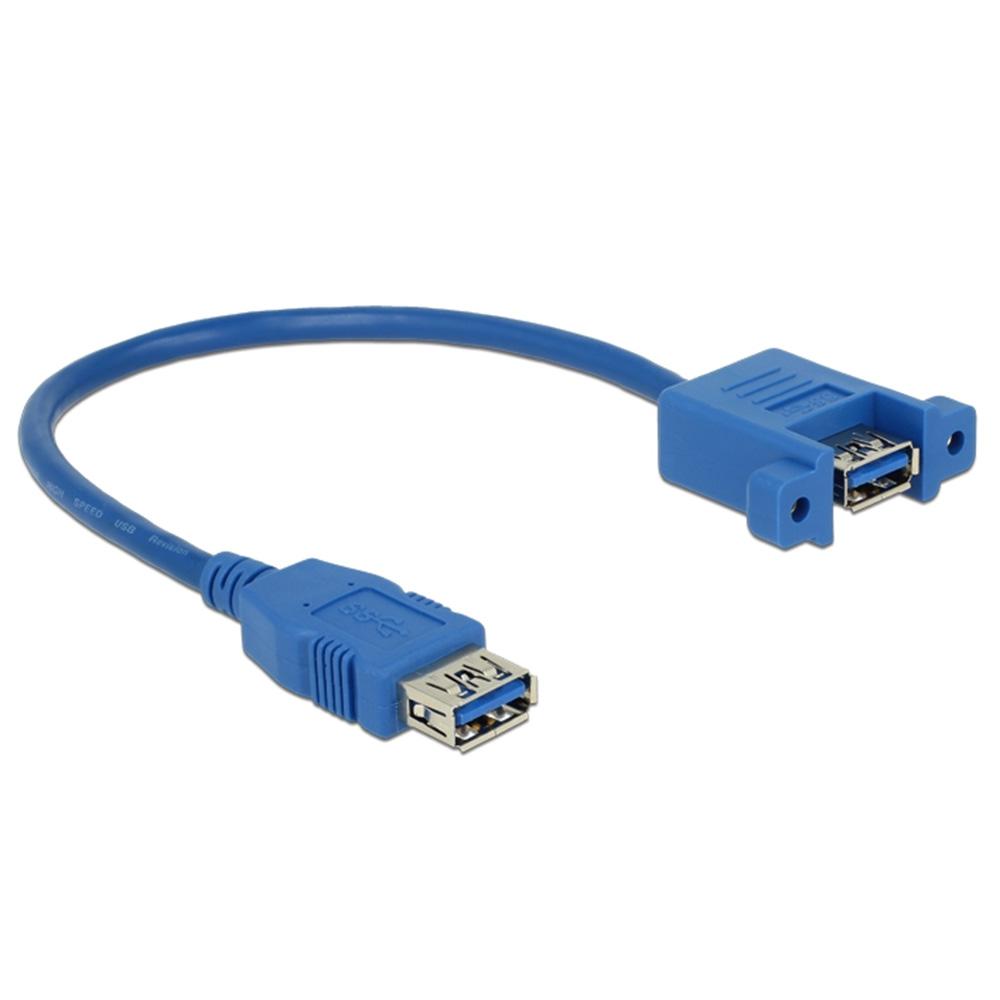 Image of Delock USB 3.0 Verlengkabel [1x USB 3.0 bus A - 1x USB 3.0 bus A] 0.25 m Blauw