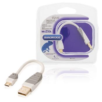 Image of Bandridge 0.1m USB 2.0 A - Micro B m/m 0.1m USB A Micro-USB B Wit