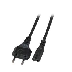 Image of Power Cable Euro-C7 180ø, blac k, 3m, 2x0.75mmý - Quality4All