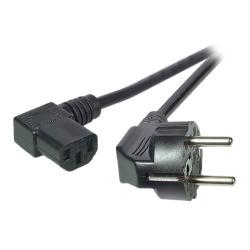 Image of Power Cable Schuko 90ø-C13 90ø , black, 3 m, 3 x 1.00 mmý - Quality