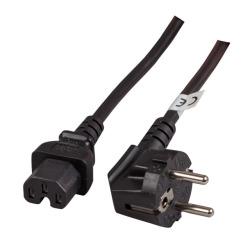 Image of Power cord Schuko 90ø to C15 black, 0,7m, 3x1mmý - Quality4All