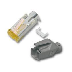 Image of RJ45 Hirose TM31 plug, Cat.6a, light-grey 3 elements, 100 pcs. - Quali