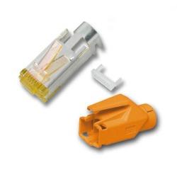 Image of RJ45 Hirose TM31 plug, Cat.6a, orange 3 elements, 100 pcs. - Quality4A