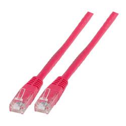 Image of RJ45 Patchcable U/UTP, Cat.6 15.0m magenta, moulded - Quality4All