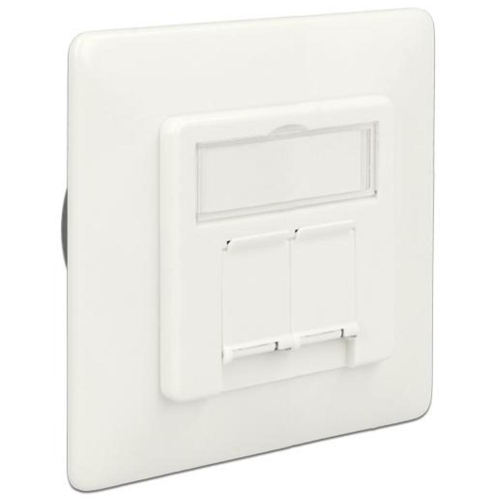 Cat 6a /Cat 7 Wandsteckdose - Weiss - Delock